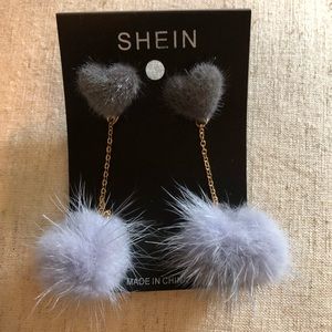 New Heart and Pom Earrings